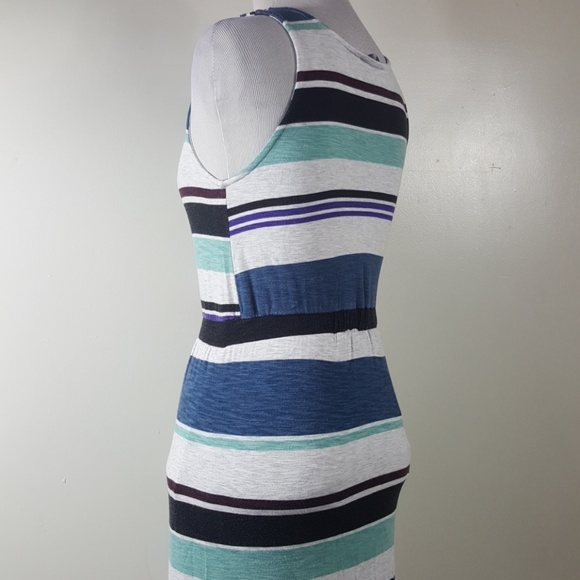 Dolan Anthropolgie Colorblock Slit Maxi Blue Dress - Picture 4 of 8